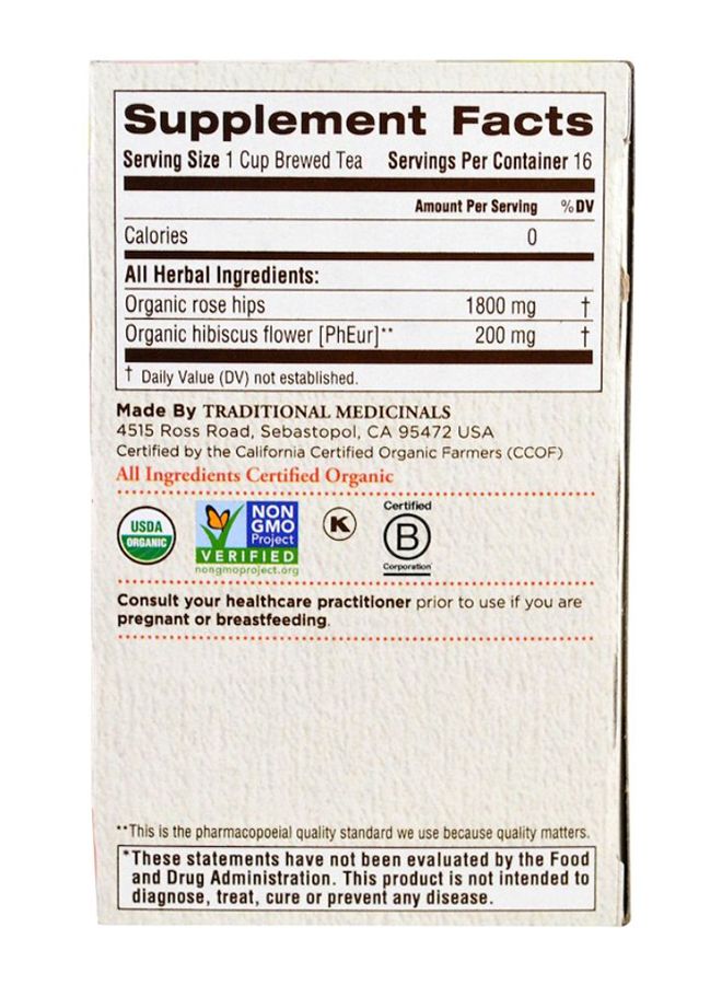 Traditional Medicinals Organic Rose Hips Tea Bags, 32grams Pack of 16 - Image 2